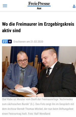 Freie Presse: Wo die Freimaurer im Erzgebirge aktiv sind