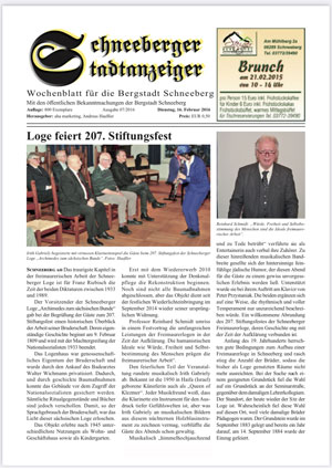 Loge feiert 207. Stiftungsfest.